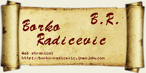 Borko Radičević vizit kartica